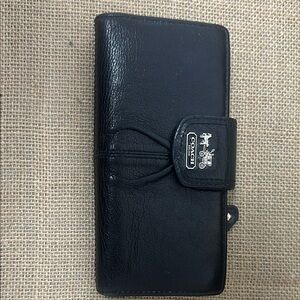 Coach Black Leather Phone Wallet